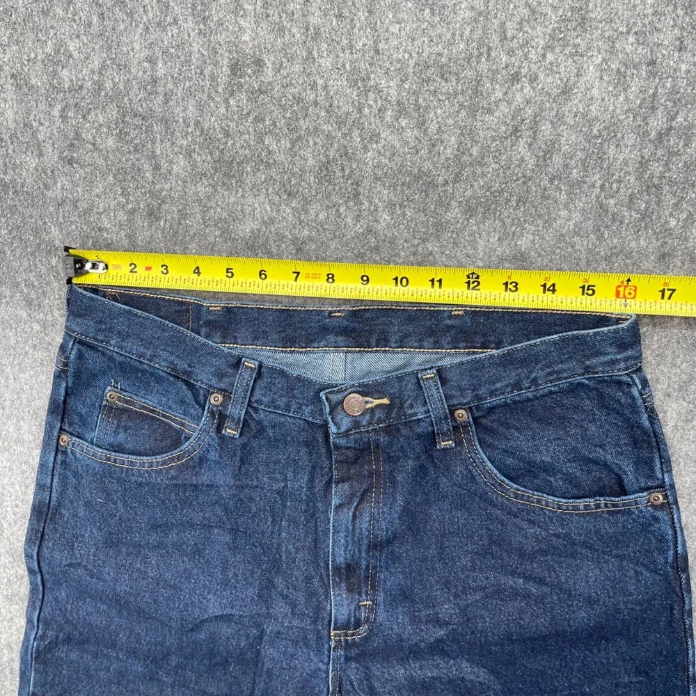 Wrangler Jeans Mens 35x32 Blue Dark Wash Straight Leg Regular Fit New